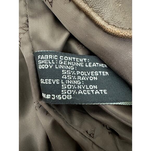 Jos. A. Banks Signature Collection Men's Brown 100% Leather Bomber Jacket Size L - Picture 7 of 12